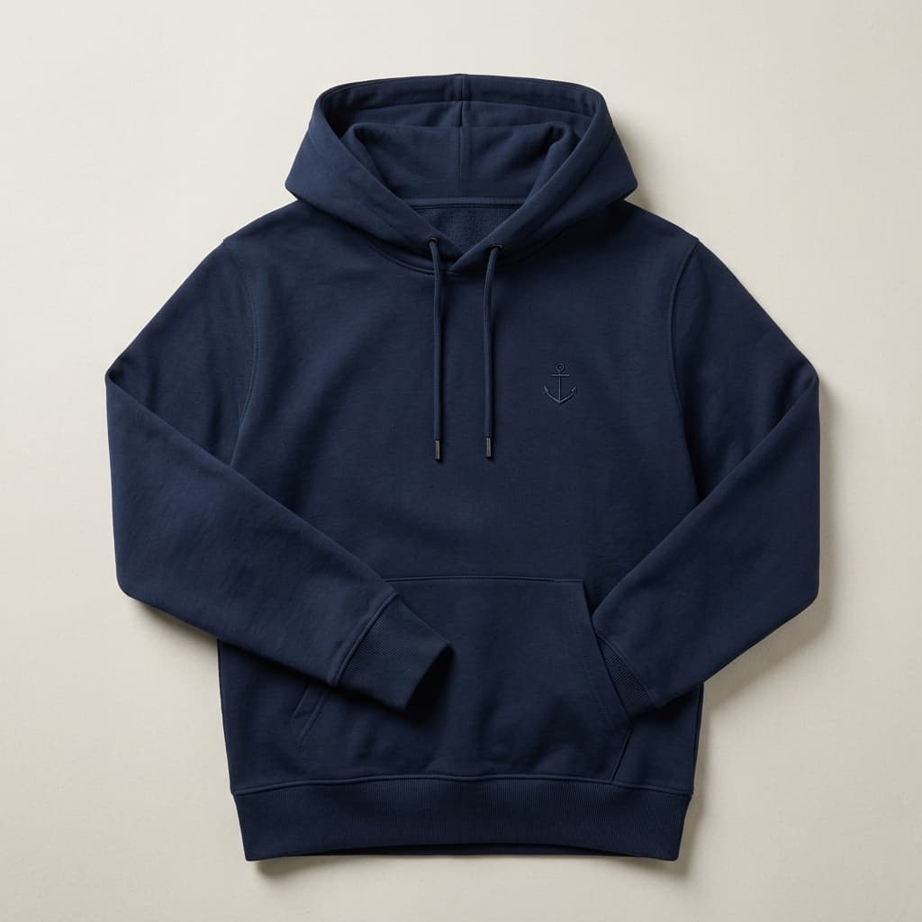 Hoodie »Sidro« — vezeni detalj sidra na prsima